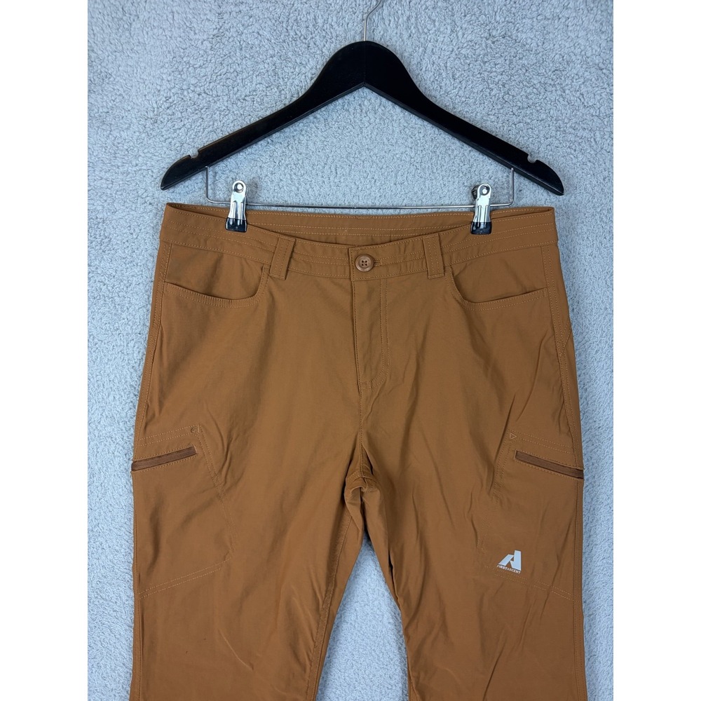 Eddie Bauer First Ascent Pants Womens 12 Brown Cropped Hiking Stretch Zip Pocket